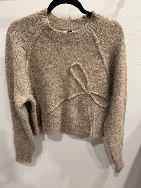 American Eagle Knit Sweater with Bow Detail